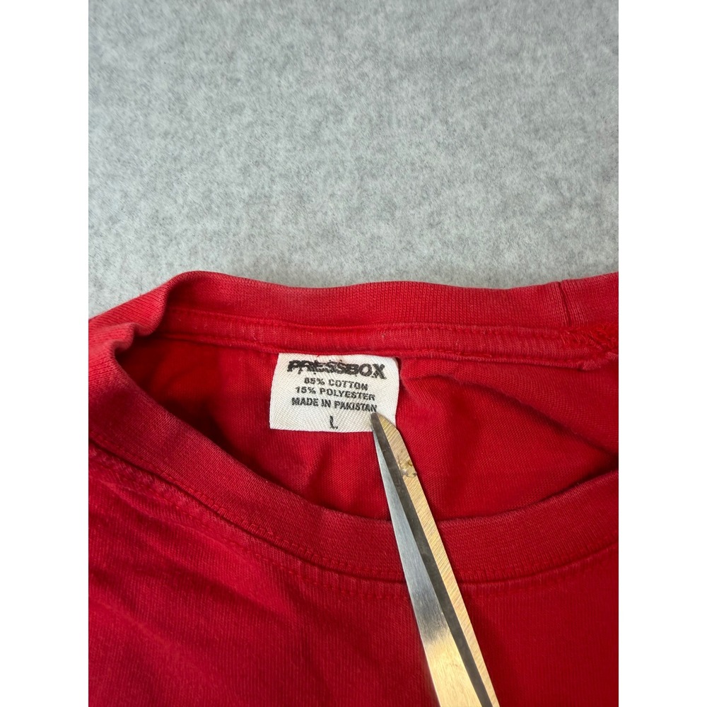 Pressbox Ole Miss Rebels Shirt Womens Large Red White Blue Long Sleeve Thumbhole - Picture 5 of 7